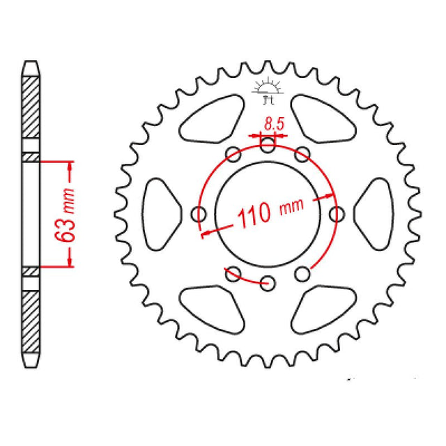 JT SPROCKETS SPROCKET REAR 520 45T (JTR890.45ZBK) - DRIVEN Canada's Powersports 824225314212JTR890.45ZBK