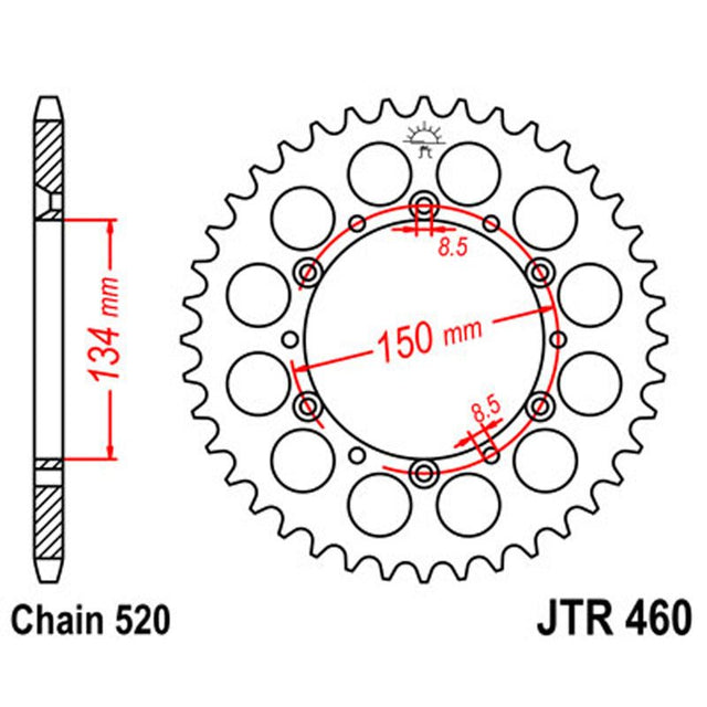 JT SPROCKETS SPROCKET REAR 520 46T (JTR460.46) - DRIVEN Canada's Powersports 824225304275JTR460.46