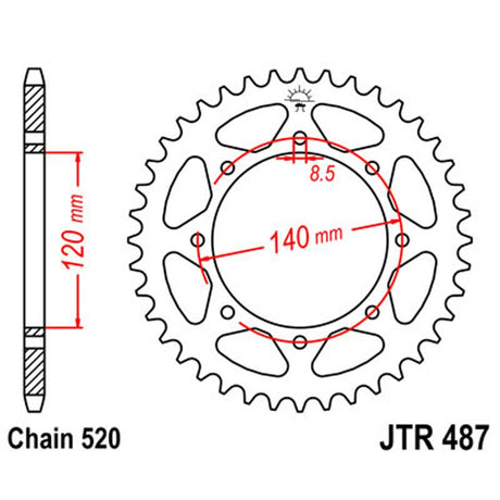 JT SPROCKETS SPROCKET REAR 520 46T (JTR487.46) - DRIVEN Canada's Powersports 824225305142JTR487.46