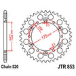 JT SPROCKETS SPROCKET REAR 520 46T (JTR853.46) - DRIVEN Canada's Powersports 824225309119JTR853.46