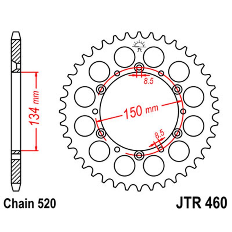 JT SPROCKETS SPROCKET REAR 520 47T (JTR460.47) - DRIVEN Canada's Powersports 824225304282JTR460.47