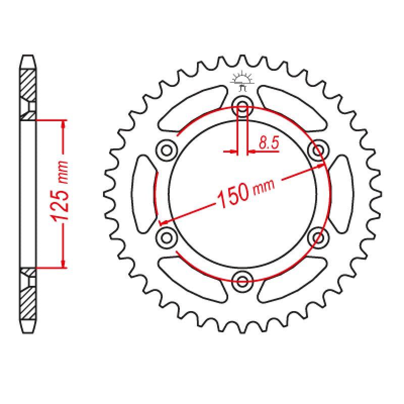 JT SPROCKETS SPROCKET REAR 520 48T (JTR897.48SC) - DRIVEN Canada's Powersports 824225315707JTR897.48SC