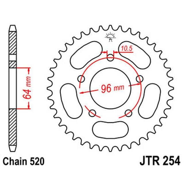 JT SPROCKETS SPROCKET REAR 520 50T - DRIVEN Canada's Powersports 824225302974JTR254.50