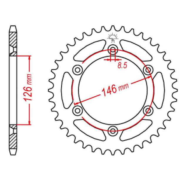 JT SPROCKETS SPROCKET REAR 520 51T (JTR808.51SC) - DRIVEN Canada's Powersports 824225315691JTR808.51SC