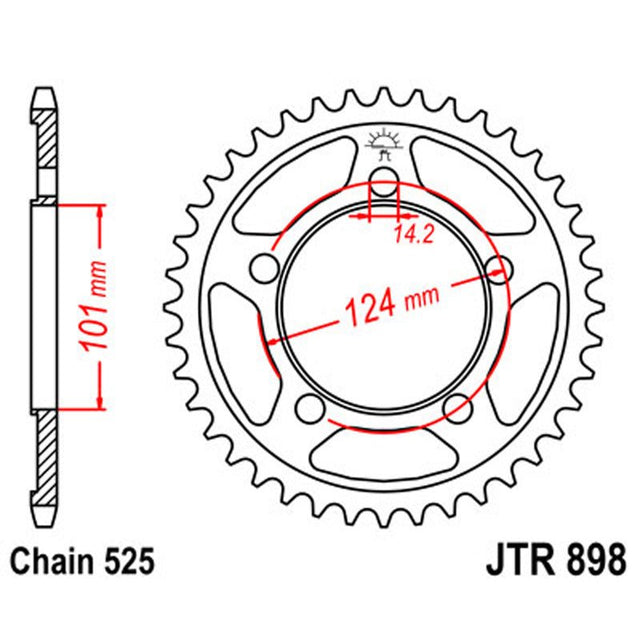 JT SPROCKETS SPROCKET REAR 525 38T (JTR898.38) - DRIVEN Canada's Powersports 824225310900JTR898.38