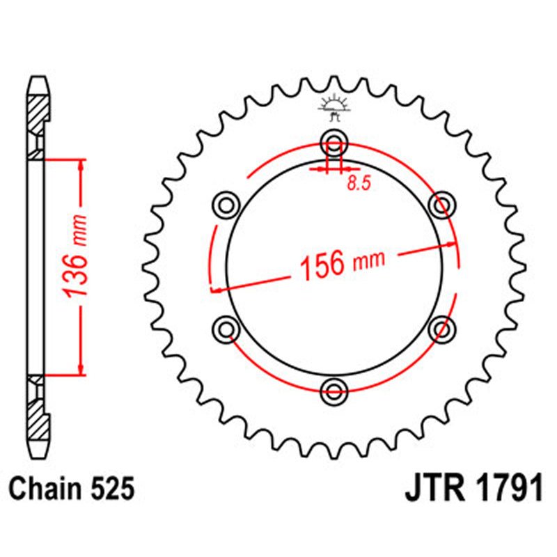 JT SPROCKETS SPROCKET REAR 525 41T (JTR1791.41) - DRIVEN Canada's Powersports 824225301182JTR1791.41