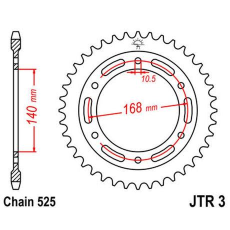 JT SPROCKETS SPROCKET REAR 525 41T (JTR3.41) - DRIVEN Canada's Powersports 824225311587JTR3.41