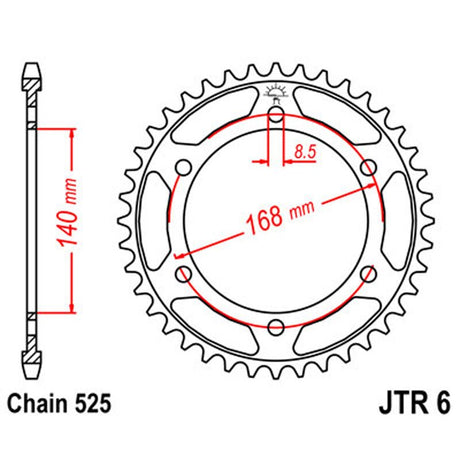 JT SPROCKETS SPROCKET REAR 525 42T - DRIVEN Canada's Powersports 824225311259JTR6.42
