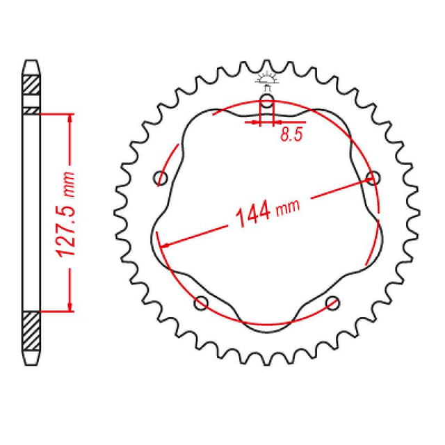 JT SPROCKETS SPROCKET REAR 525 42T (JTR752.42) - DRIVEN Canada's Powersports 824225313352JTR752.42