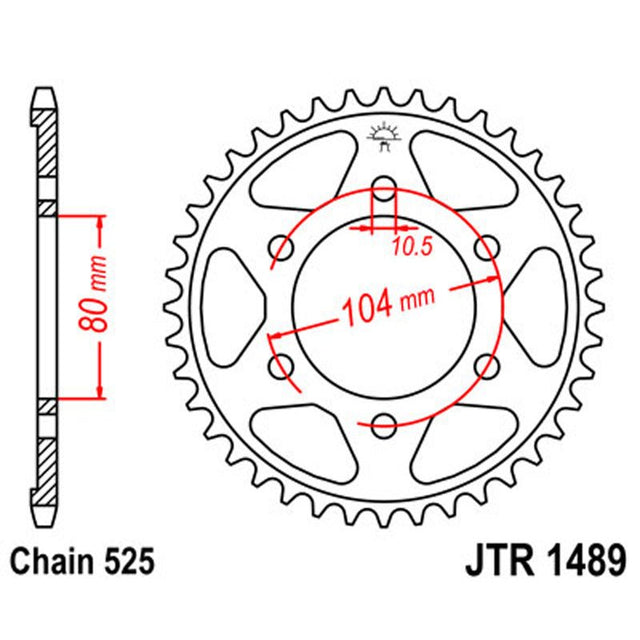 JT SPROCKETS SPROCKET REAR 525 43T (JTR1489.43) - DRIVEN Canada's Powersports 824225301021JTR1489.43