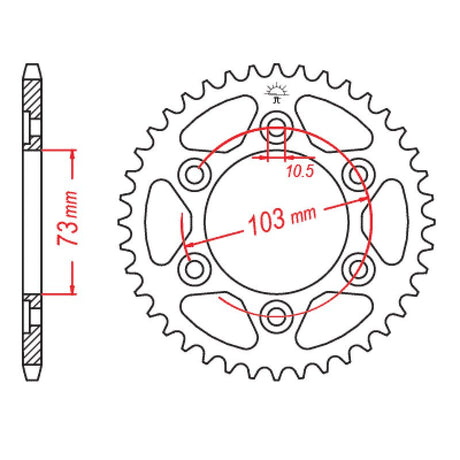 JT SPROCKETS SPROCKET REAR 525 43T (JTR765.43) - DRIVEN Canada's Powersports 824225316049JTR765.43