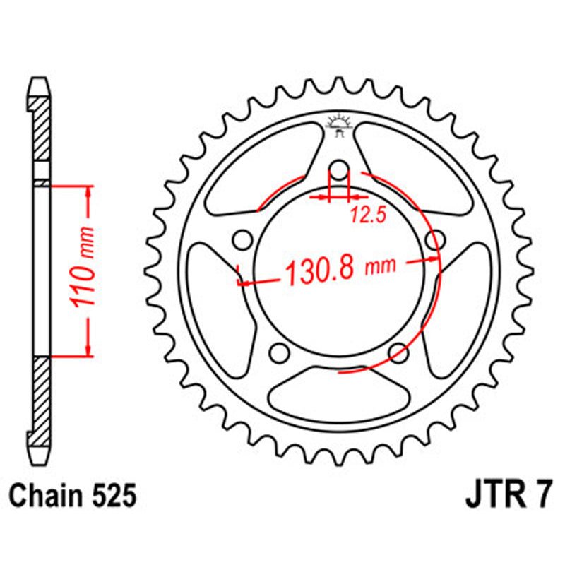 JT SPROCKETS SPROCKET REAR 525 44T (JTR7.44) - DRIVEN Canada's Powersports 824225311679JTR7.44