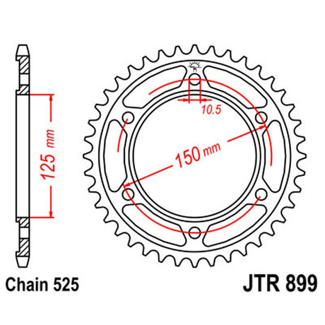 JT SPROCKETS SPROCKET REAR 525 45T - DRIVEN Canada's Powersports 824225311693JTR899.45