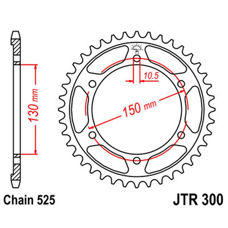 JT SPROCKETS SPROCKET REAR 525 47T (JTR300.47) - DRIVEN Canada's Powersports 824225303988JTR300.47