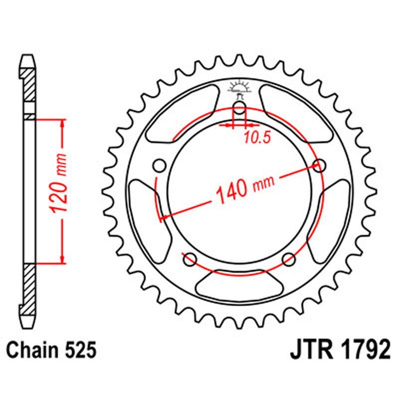 JT SPROCKETS SPROCKET REAR 525 48T (JTR1792.48) - DRIVEN Canada's Powersports 824225310955JTR1792.48