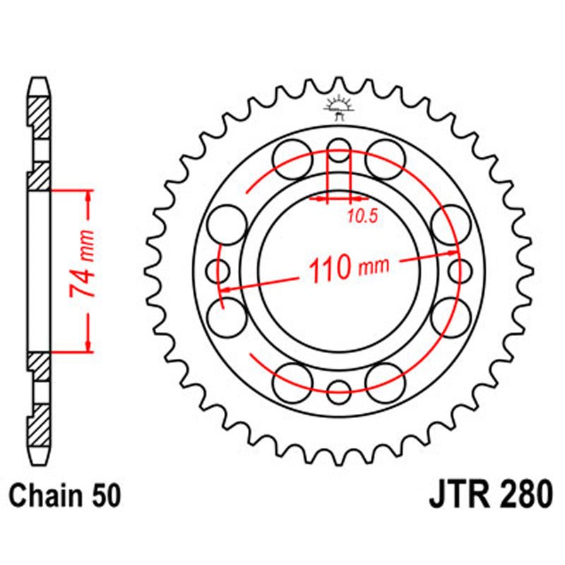 JT SPROCKETS SPROCKET REAR 530 33T (JTR280.33) - DRIVEN Canada's Powersports 824225303827JTR280.33