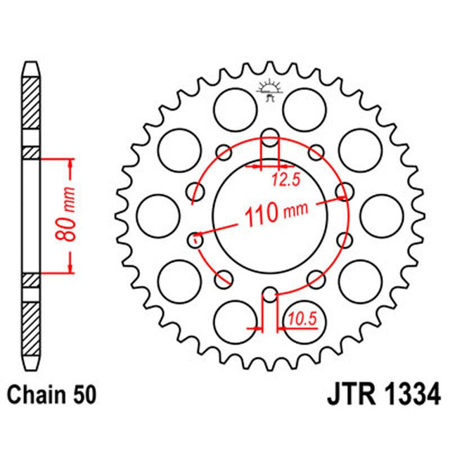 JT SPROCKETS SPROCKET REAR 530 34T (JTR1334.34) - DRIVEN Canada's Powersports 824225300574JTR1334.34