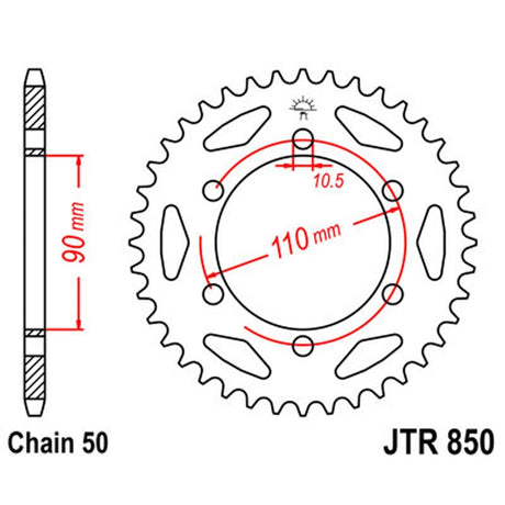 JT SPROCKETS SPROCKET REAR 530 34T (JTR850.34) - DRIVEN Canada's Powersports 824225309034JTR850.34