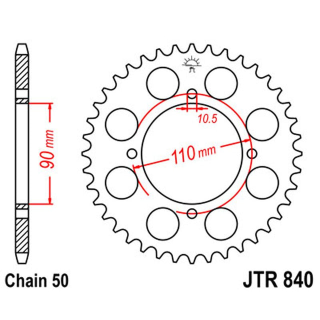 JT SPROCKETS SPROCKET REAR 530 35T (JTR840.35) - DRIVEN Canada's Powersports 824225308655JTR840.35