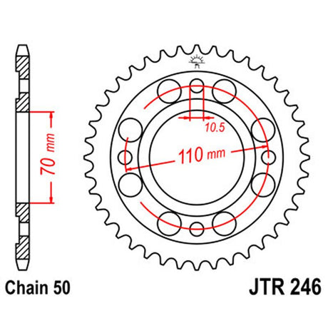 JT SPROCKETS SPROCKET REAR 530 37T (JTR246.37) - DRIVEN Canada's Powersports 824225302837JTR246.37