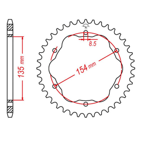 JT SPROCKETS SPROCKET REAR 530 40T (JTR763.40) - DRIVEN Canada's Powersports 824225315516JTR763.40