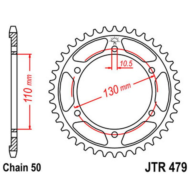 JT SPROCKETS SPROCKET REAR 530 42T (JTR479.42) - DRIVEN Canada's Powersports 824225304879JTR479.42