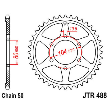 JT SPROCKETS SPROCKET REAR 530 42T (JTR488.42) - DRIVEN Canada's Powersports 824225305197JTR488.42