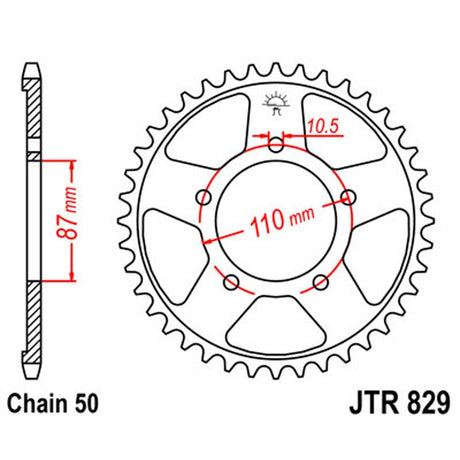 JT SPROCKETS SPROCKET REAR 530 42T (JTR829.42) - DRIVEN Canada's Powersports 824225307924JTR829.42