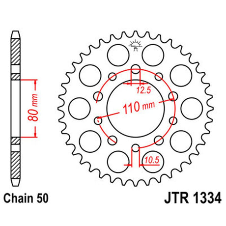 JT SPROCKETS SPROCKET REAR 530 43T (JTR1334.43) - DRIVEN Canada's Powersports 824225300635JTR1334.43