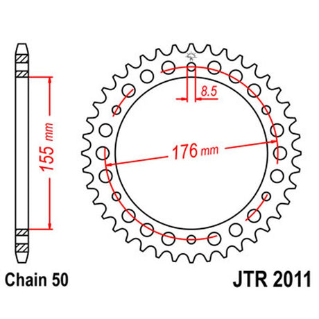 JT SPROCKETS SPROCKET REAR 530 43T (JTR2011.43) - DRIVEN Canada's Powersports 824225301984JTR2011.43