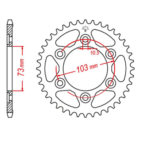 JT SPROCKETS SPROCKET REAR 530 43T (JTR766.43) - DRIVEN Canada's Powersports 824225316056JTR766.43