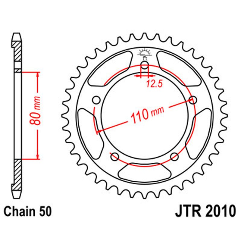 JT SPROCKETS SPROCKET REAR 530 44T (JTR2010.44) - DRIVEN Canada's Powersports 824225301915JTR2010.44
