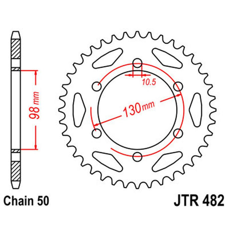 JT SPROCKETS SPROCKET REAR 530 47T (JTR482.47) - DRIVEN Canada's Powersports 824225304985JTR482.47