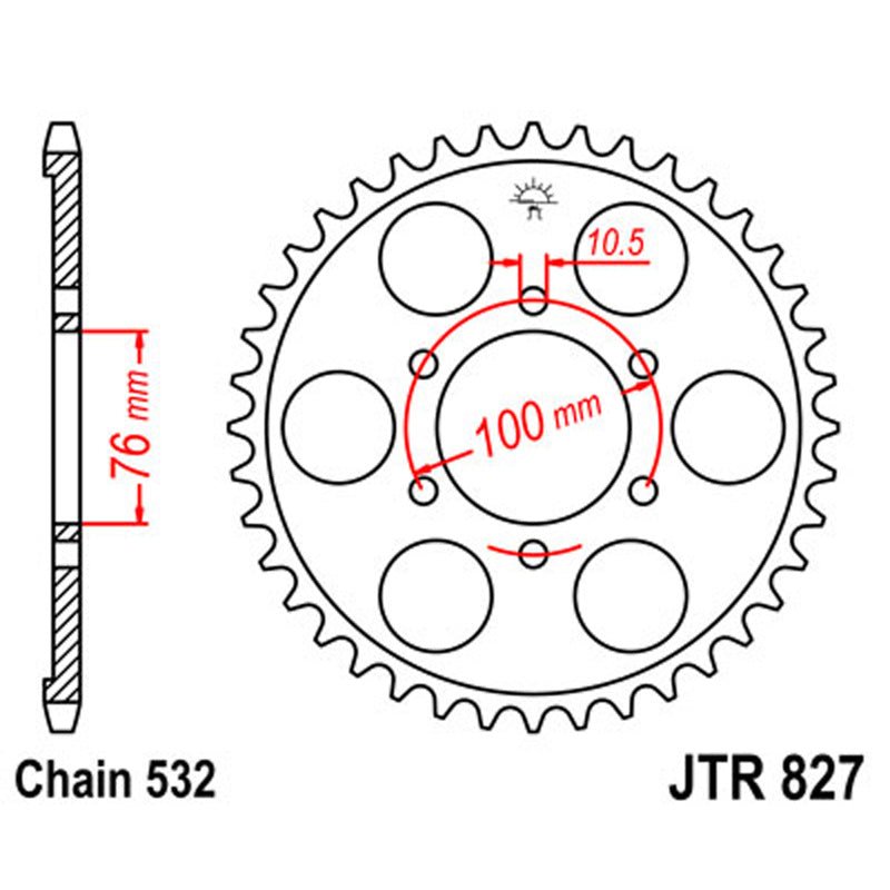 JT SPROCKETS SPROCKET REAR 532 43T (JTR827.43) - DRIVEN Canada's Powersports 824225307825JTR827.43