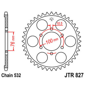 JT SPROCKETS SPROCKET REAR 532 43T (JTR827.43) - DRIVEN Canada's Powersports 824225307825JTR827.43