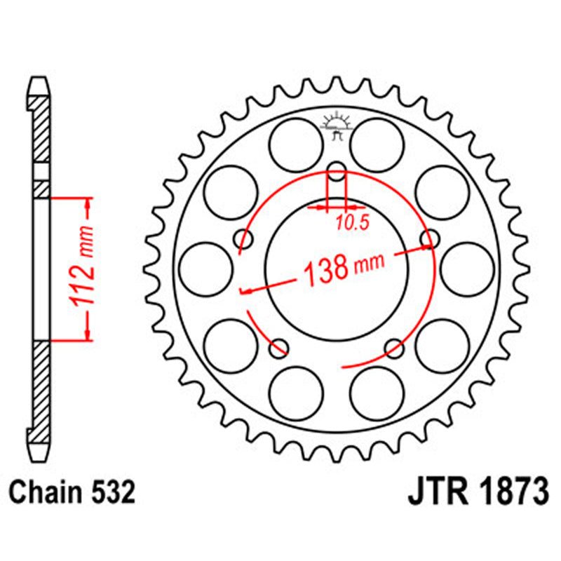 JT SPROCKETS SPROCKET REAR 532 48T (JTR1873.48) - DRIVEN Canada's Powersports 824225301755JTR1873.48