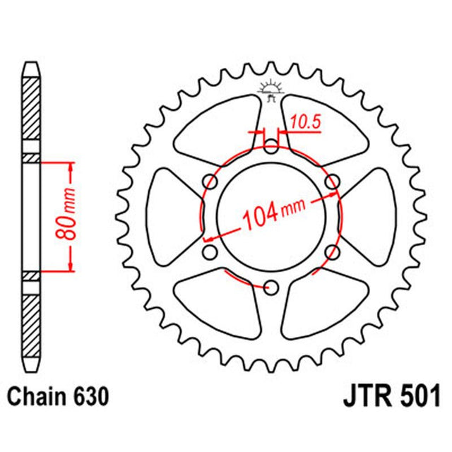 JT SPROCKETS SPROCKET REAR 630 33T (JTR501.33) - DRIVEN Canada's Powersports 824225305517JTR501.33