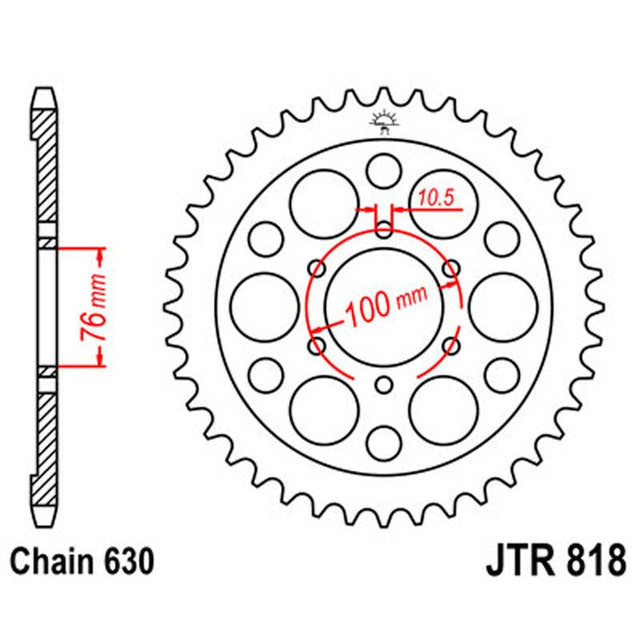 JT SPROCKETS SPROCKET REAR 630 42T (JTR818.42) - DRIVEN Canada's Powersports 824225307559JTR818.42