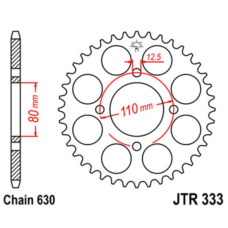 JT SPROCKETS SPROCKET REAR 630 43T (JTR333.43) - DRIVEN Canada's Powersports 824225304107JTR333.43