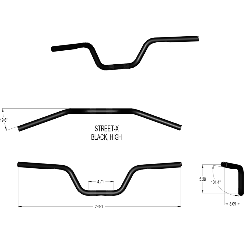 KHROME WERKS STREET - X HANDLEBARS HIGH BEND - DRIVEN Canada's Powersports 300903