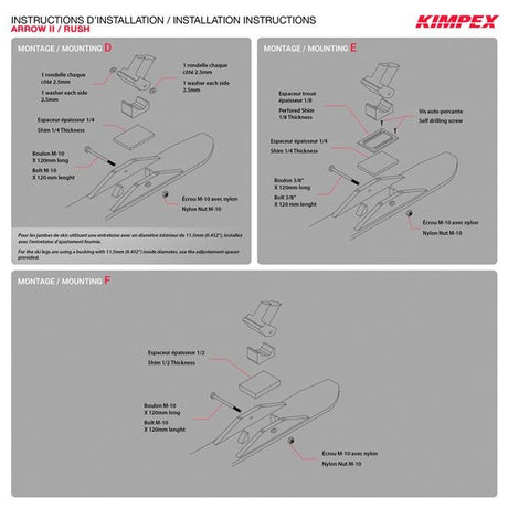 KIMPEX ARROW II & RUSH SKI ADAPTOR KIT (272620) - DRIVEN Canada's Powersports 779422505157272620