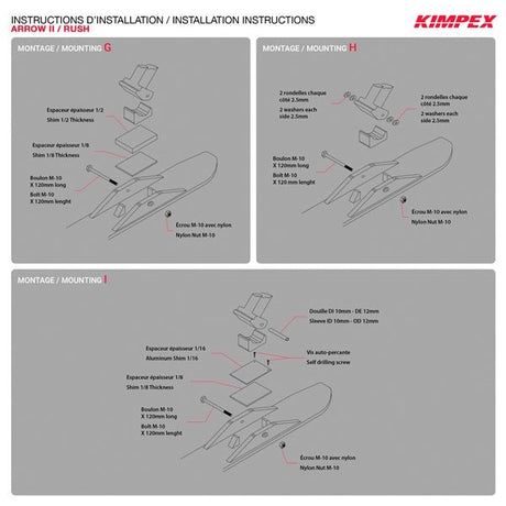 KIMPEX ARROW II & RUSH SKI ADAPTOR KIT (272620) - DRIVEN Canada's Powersports 779422505157272620