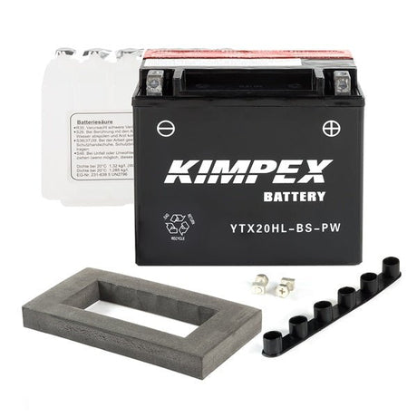 KIMPEX BATTERY MAINTENANCE FREE AGM HIGH PERFORMANCE (HTX20HL - BS - PW) - DRIVEN Canada's Powersports 779420738847HTX20HL - BS - PW
