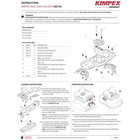 KIMPEX CONNECT GAS TANK HOLDER (402120) - DRIVEN Canada's Powersports 779421816391402120