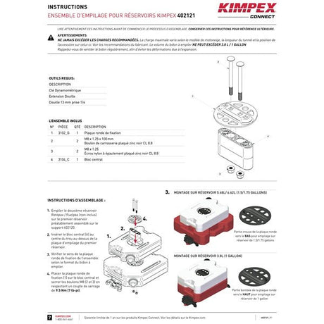 KIMPEX CONNECT GAS TANK STACKING KIT 1 DESIGNED TO STACK TANKS (402121) - DRIVEN Canada's Powersports 779421816407402121
