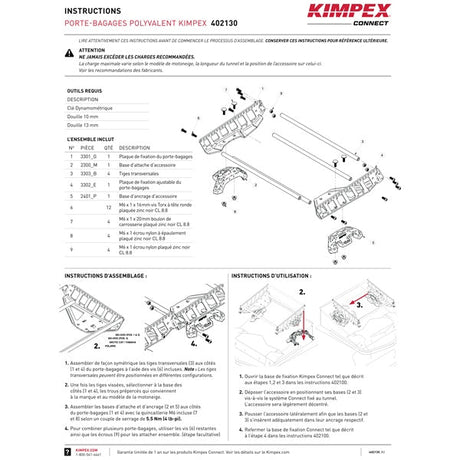 KIMPEX CONNECT VERSATILE RACK (402130) - DRIVEN Canada's Powersports 779421816414402130