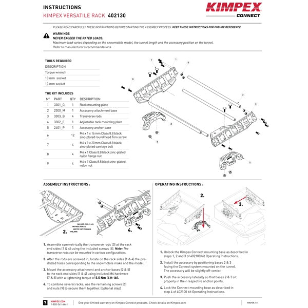 KIMPEX CONNECT VERSATILE RACK (402130) - DRIVEN Canada's Powersports 779421816414402130