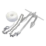 KIMPEX GALVANIZED 8 CAST IRON FLUKE CLAW ANCHOR KIT W/100' OF ANCHOR LINE (50579) - DRIVEN Canada's Powersports 76356250579550579