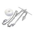 KIMPEX GALVANIZED 8 CAST IRON FLUKE CLAW ANCHOR KIT W/50' OF ANCHOR LINE (50577) - DRIVEN Canada's Powersports 76356250577150577