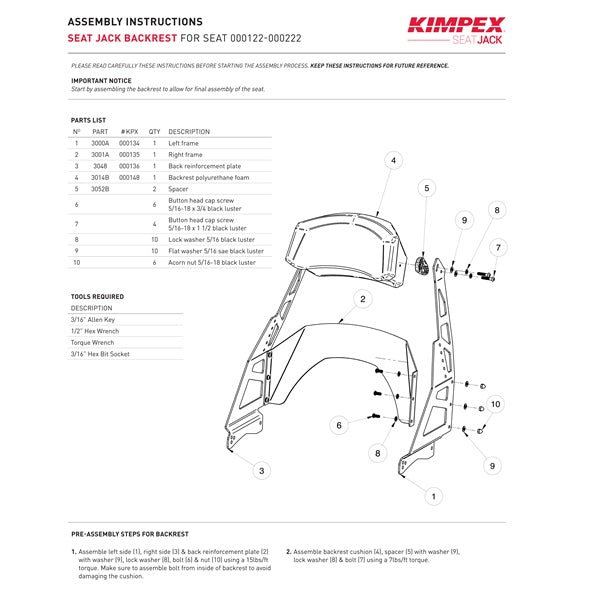 KIMPEX PASSENGER SEAT (000122) - DRIVEN Canada's Powersports 779421654412000122